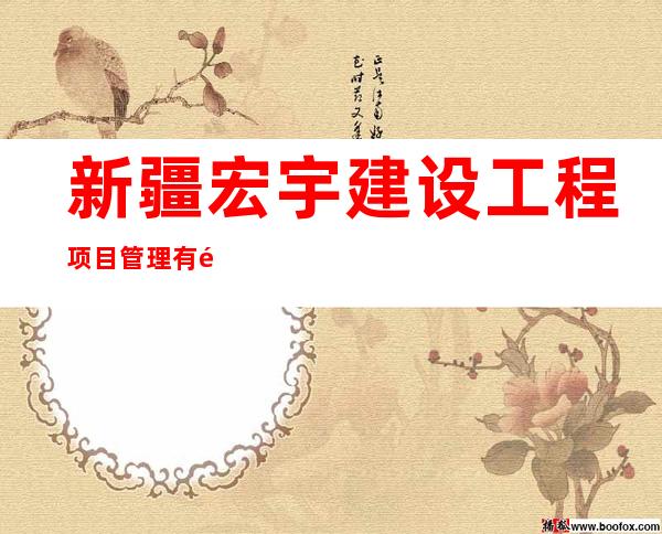 新疆宏宇建设工程项目管理有限责任公司塔城二分公司